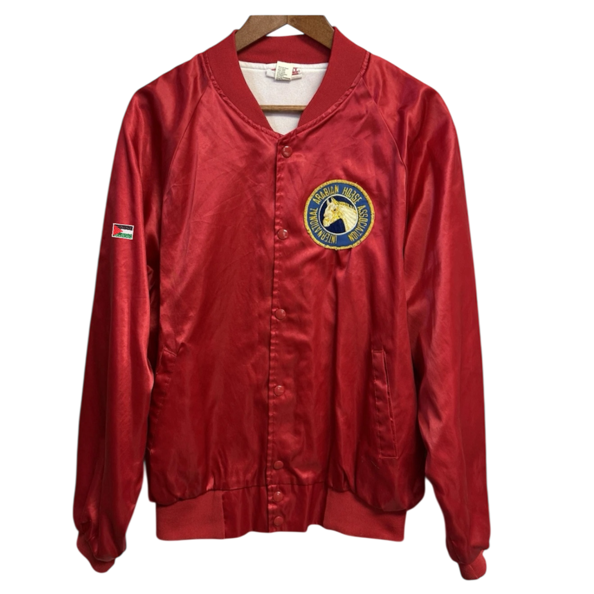 VINTAGE 80s INTERNATIONAL ARABIAN HORSE ASSOCIATION SATIN BOMBER