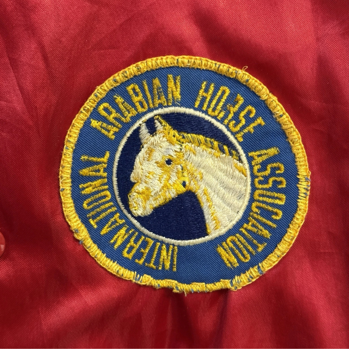 VINTAGE 80s INTERNATIONAL ARABIAN HORSE ASSOCIATION SATIN BOMBER